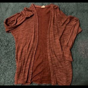 Urban outfitters maroon marled open knit cardigan